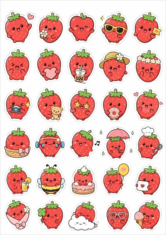 Printable Kawaii Stickers Printable A4