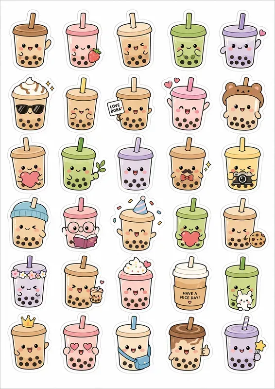 Printable Kawaii Stickers Printable A4