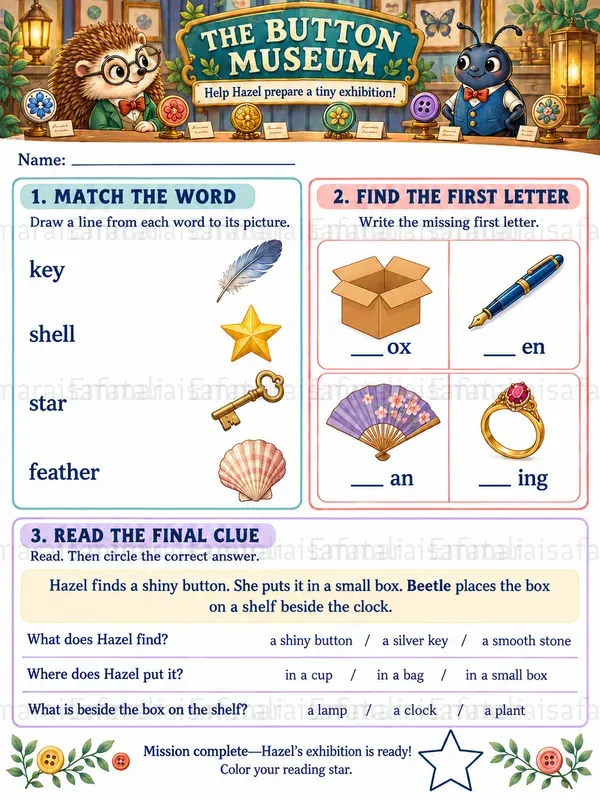 Kids Storybook Literacy Worksheets