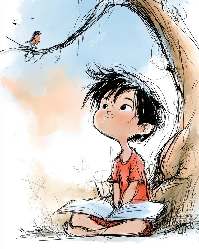 Whimsical Ink And Watercolor Kids