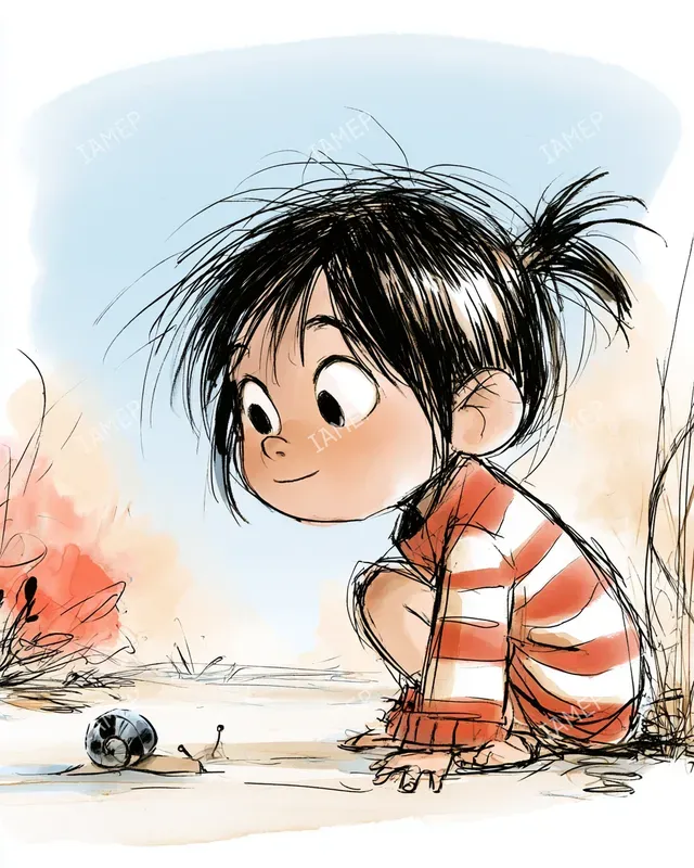 Whimsical Ink And Watercolor Kids