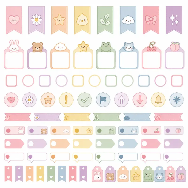 Aesthetic Todo Clipart Pack Stickers