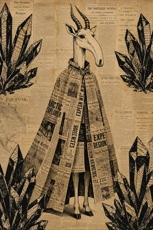 Vintage Newsprint Collage Poster Art