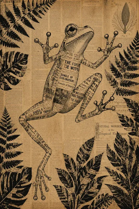 Vintage Newsprint Collage Poster Art