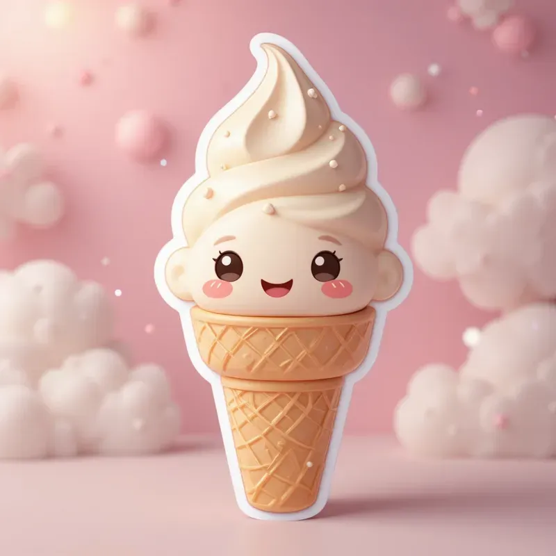 3D Cute Pastel Kawaii Toy Stickers