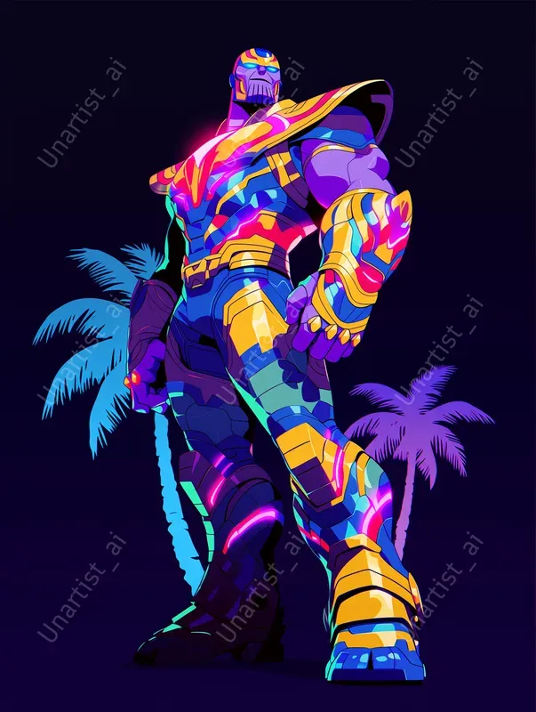 Vaporwave Retrowave Character Paintings