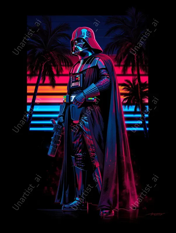 Vaporwave Retrowave Character Paintings