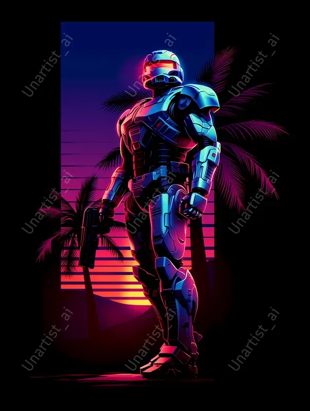 Vaporwave Retrowave Character Paintings