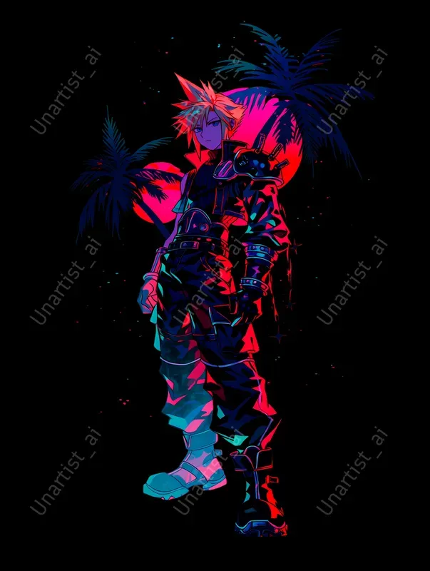 Vaporwave Retrowave Character Paintings