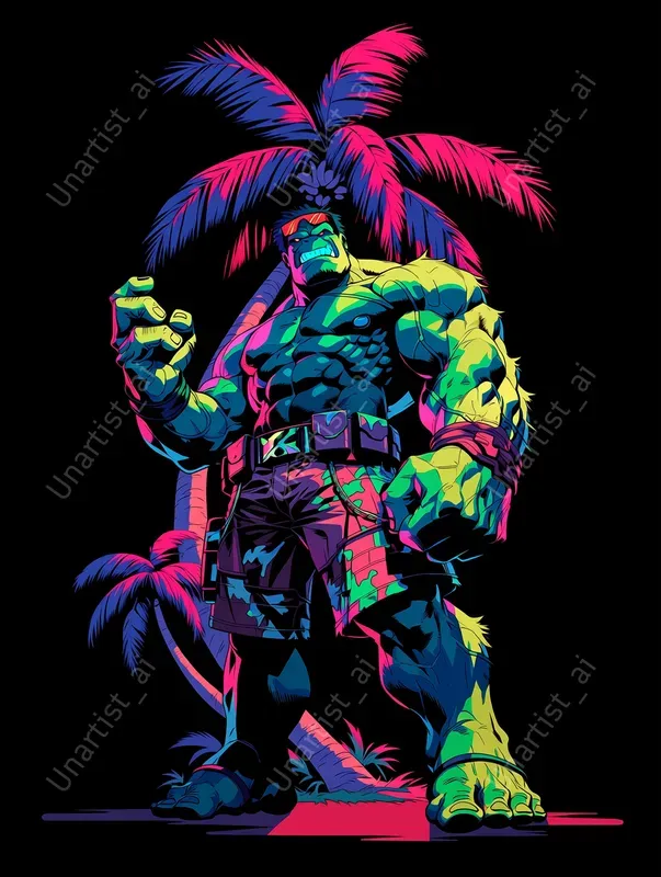 Vaporwave Retrowave Character Paintings