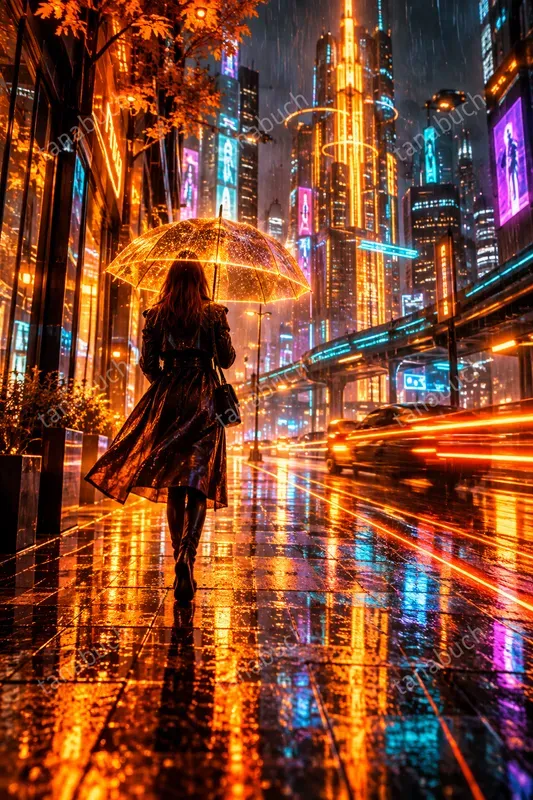 Neon Amber Cyberpunks