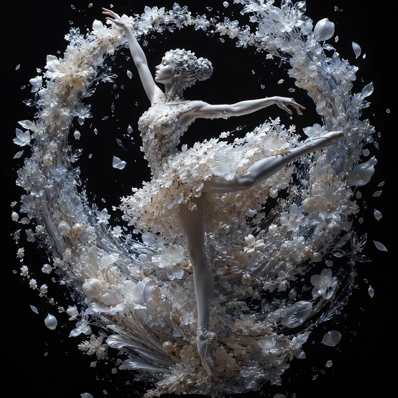 Surreal Petal Ballerina Art