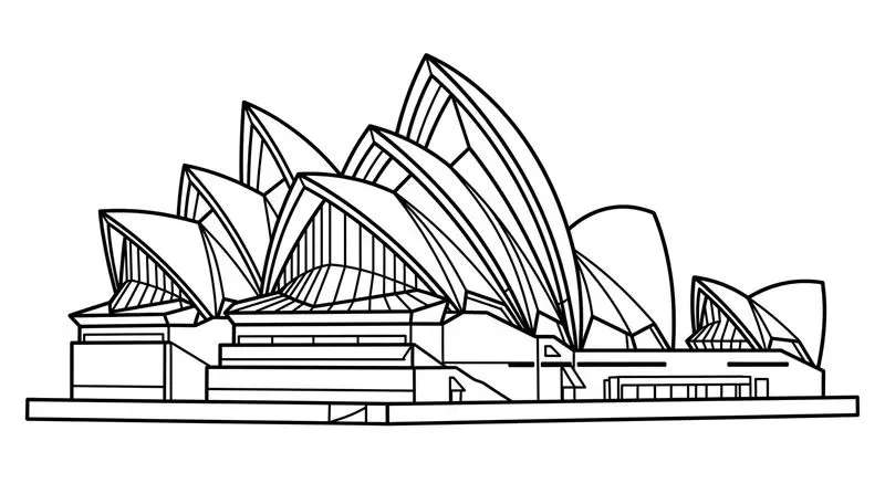 Lowpoly World Landmarks Line Art KDP