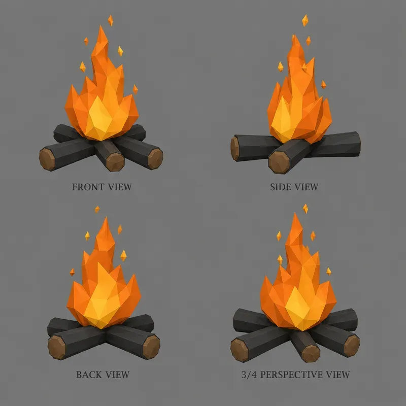 Low Poly Game Prop Reference Sheet Gens