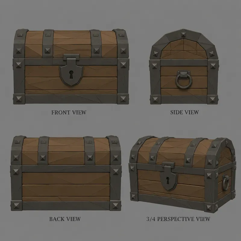 Low Poly Game Prop Reference Sheet Gens