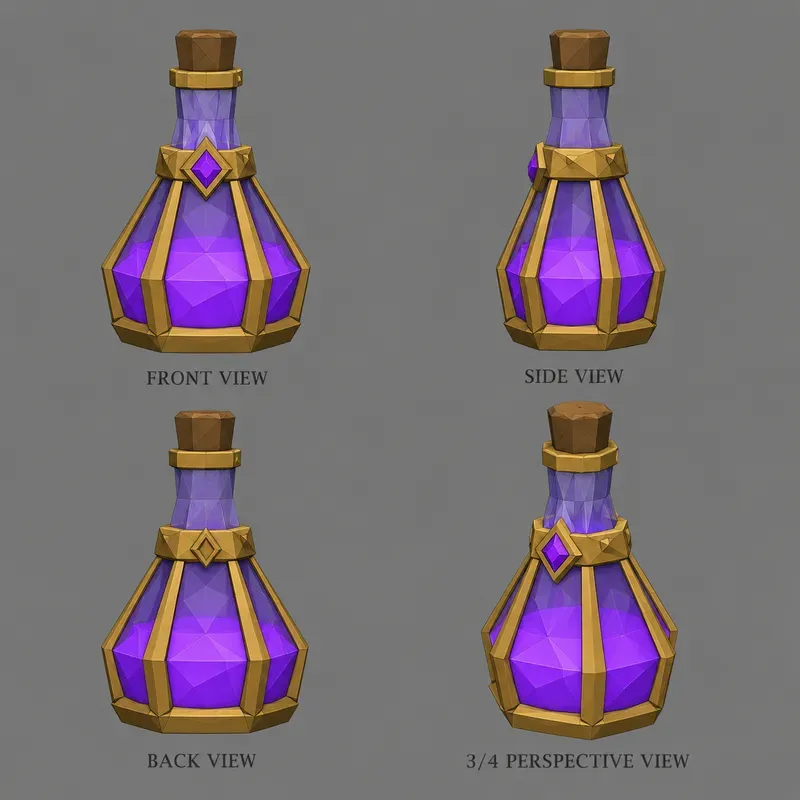 Low Poly Game Prop Reference Sheet Gens