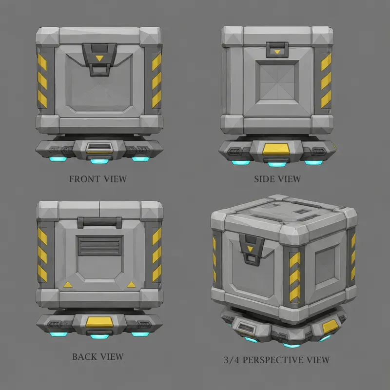 Low Poly Game Prop Reference Sheet Gens