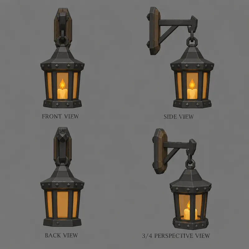 Low Poly Game Prop Reference Sheet Gens