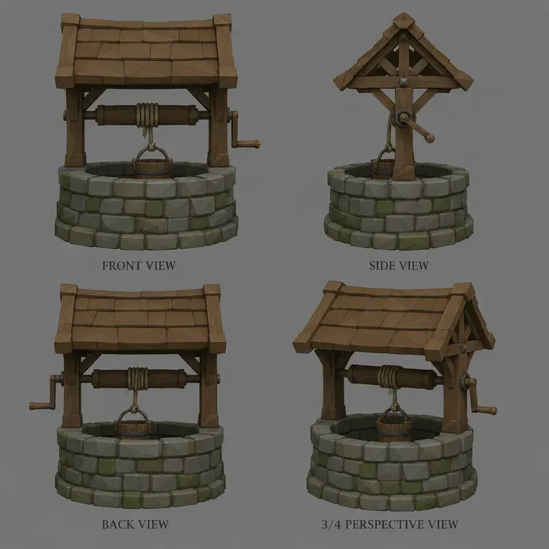 Low Poly Game Prop Reference Sheet Gens