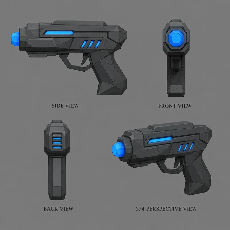Low Poly Game Prop Reference Sheet Gens