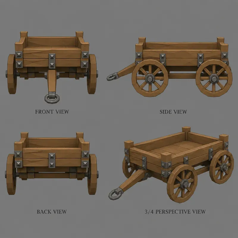 Low Poly Game Prop Reference Sheet Gens