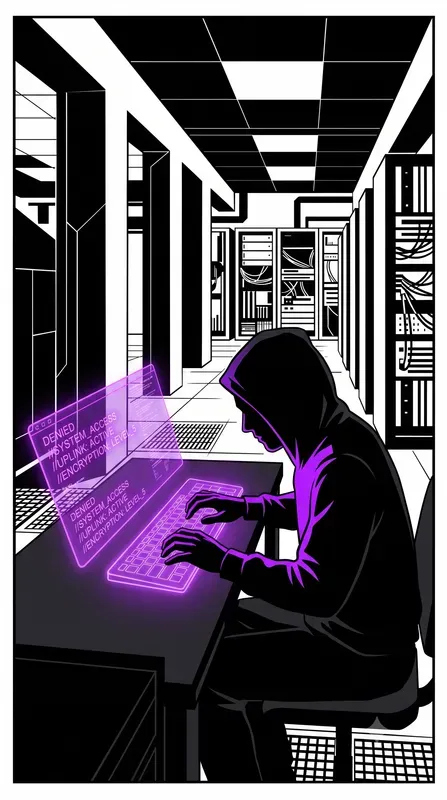 Neonoir Minimalist 2D Graphic Novel Art
