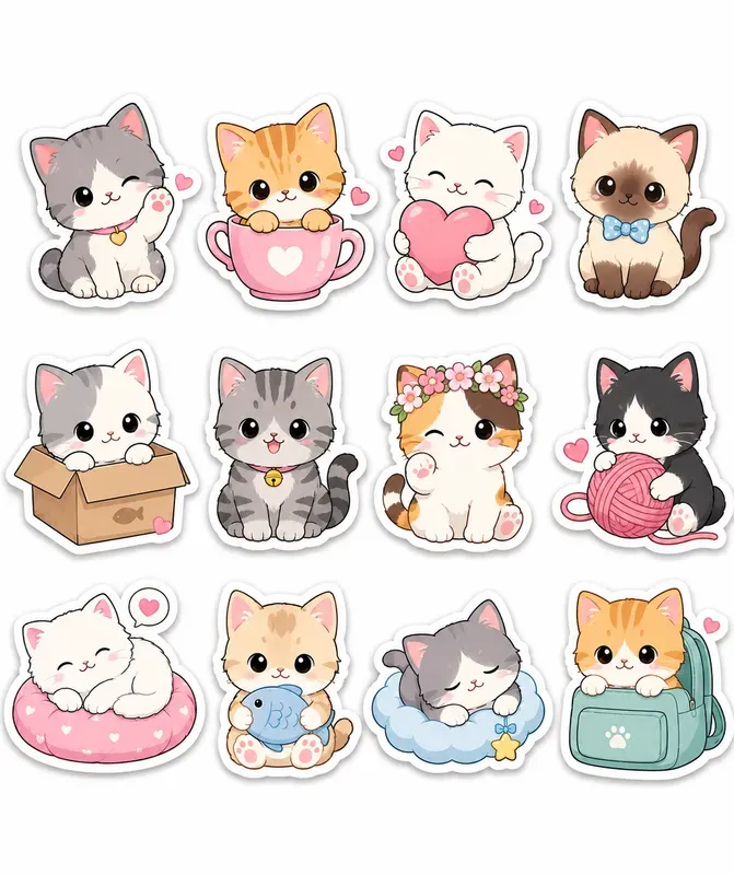 Kawaii Diecut Sticker Sheets