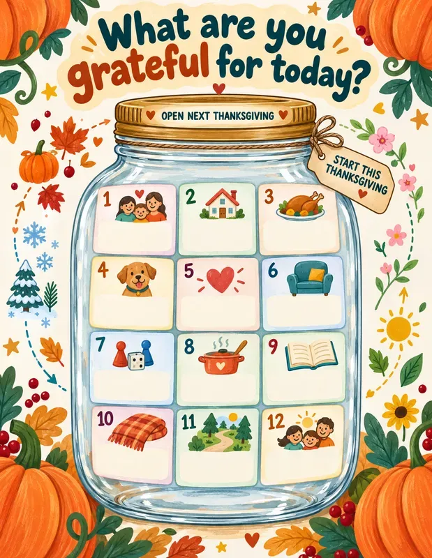 Thanksgiving Gratitude Jar Pages