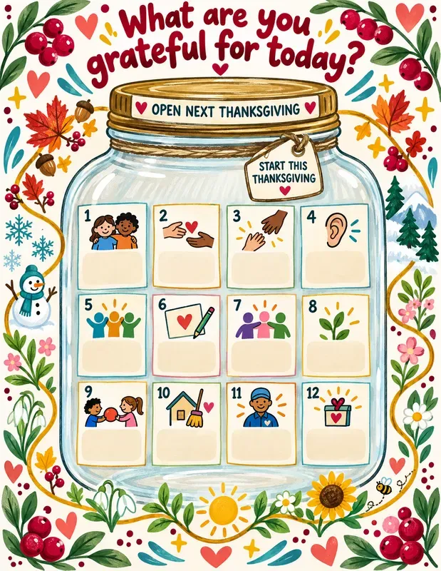 Thanksgiving Gratitude Jar Pages
