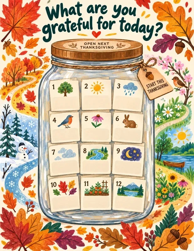 Thanksgiving Gratitude Jar Pages