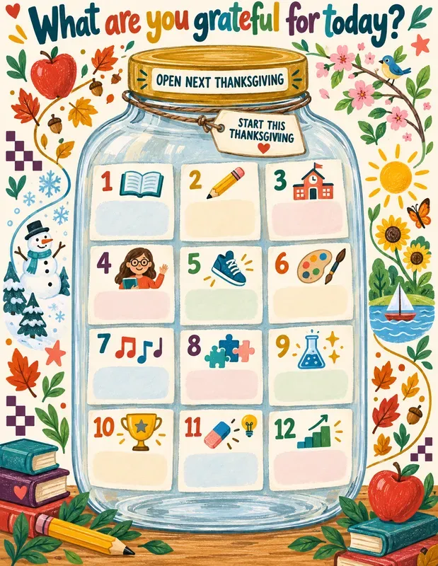 Thanksgiving Gratitude Jar Pages