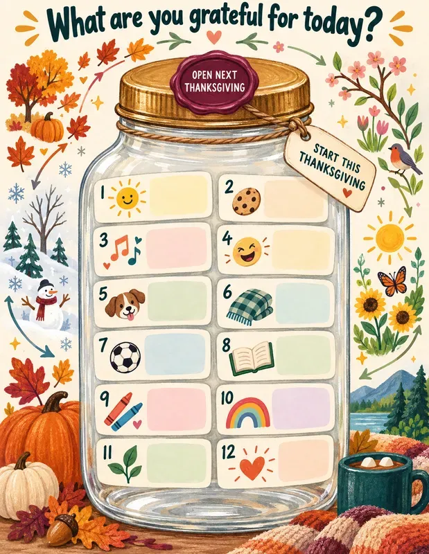 Thanksgiving Gratitude Jar Pages
