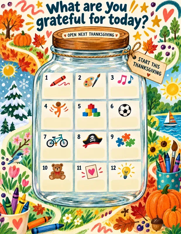 Thanksgiving Gratitude Jar Pages