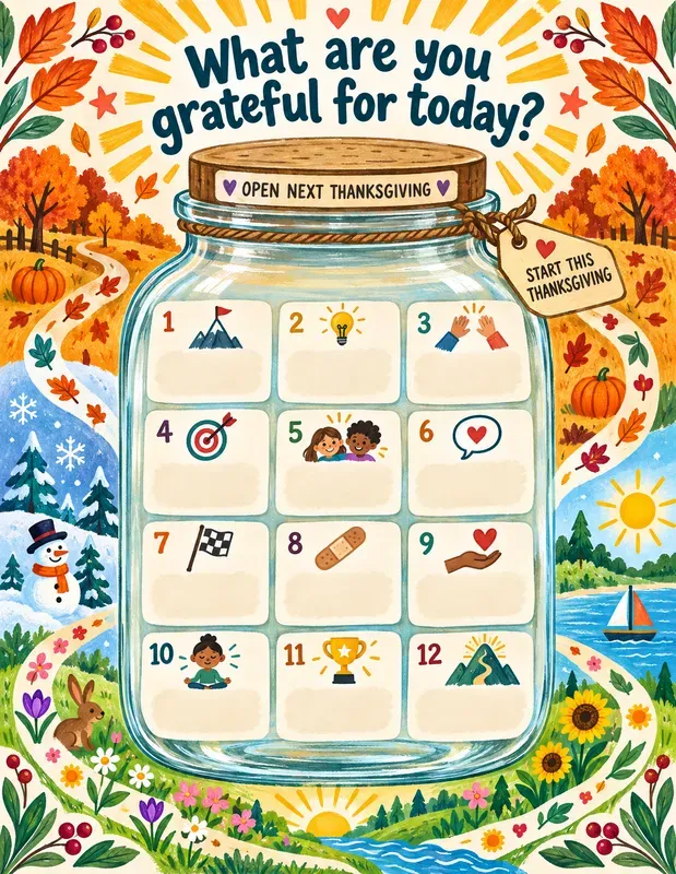Thanksgiving Gratitude Jar Pages