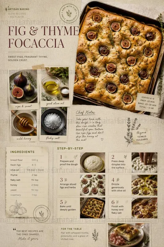 Linen Canvas Recipe Poster Generator