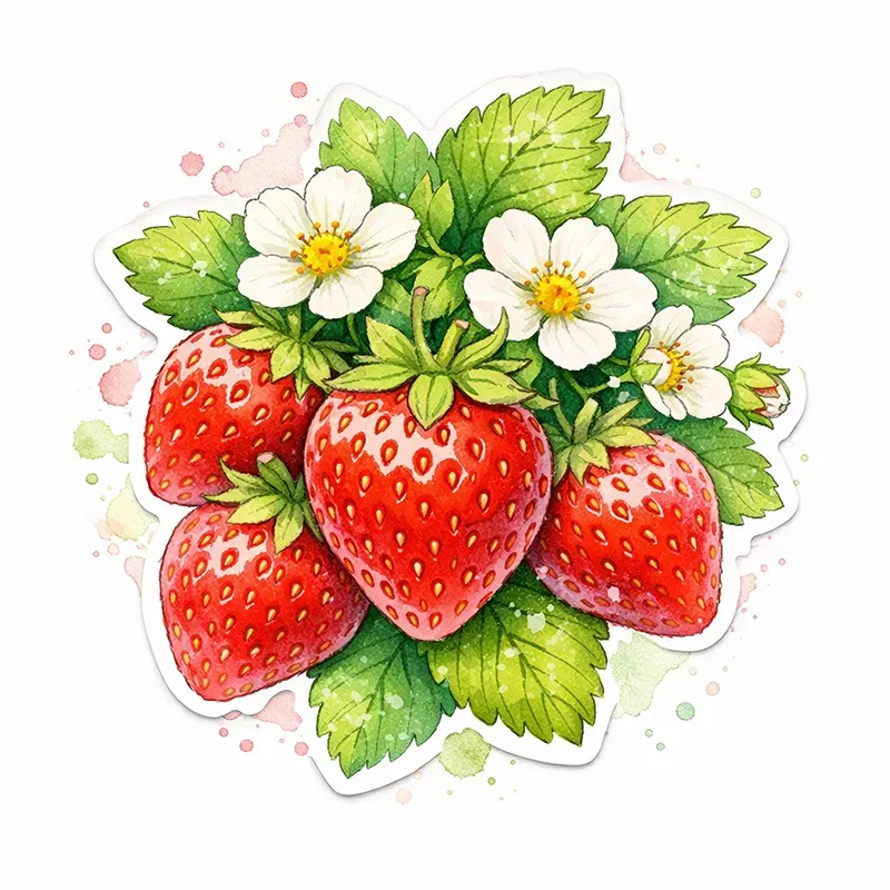 Floral Fruit Sticker Designs