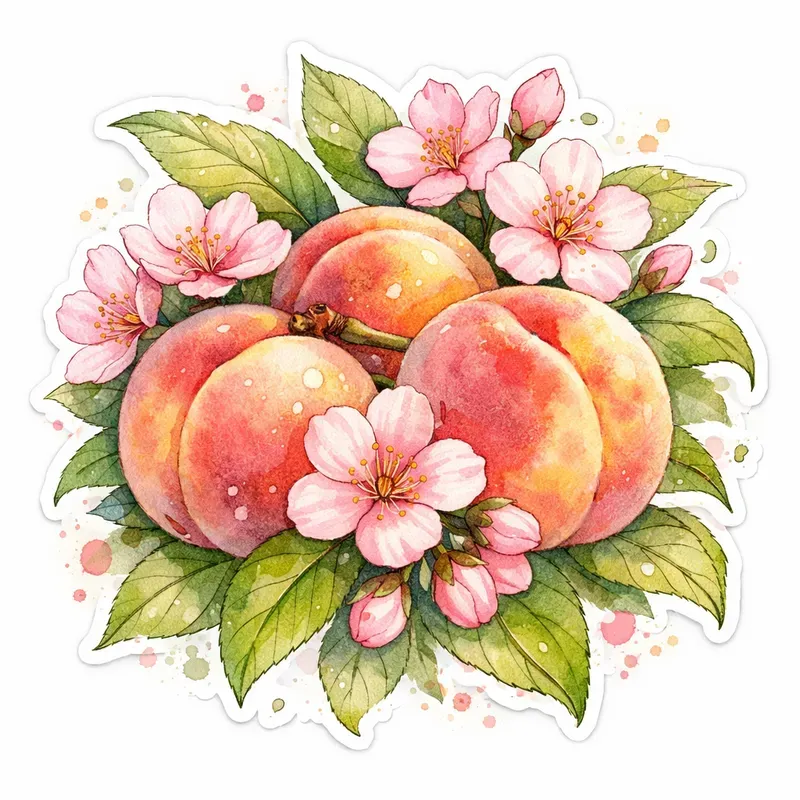Floral Fruit Sticker Designs