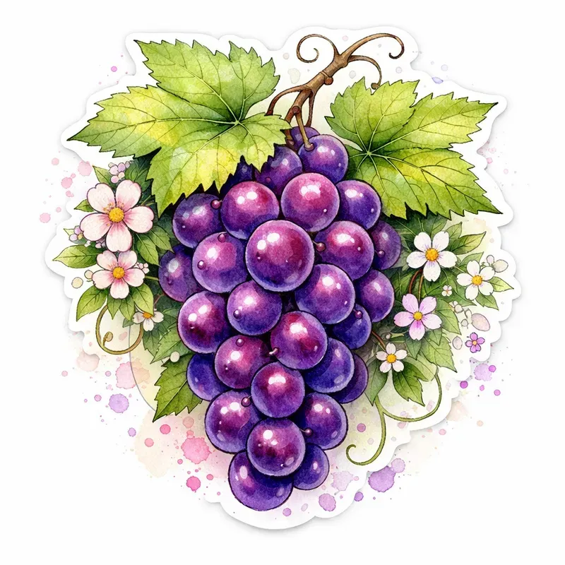 Floral Fruit Sticker Designs