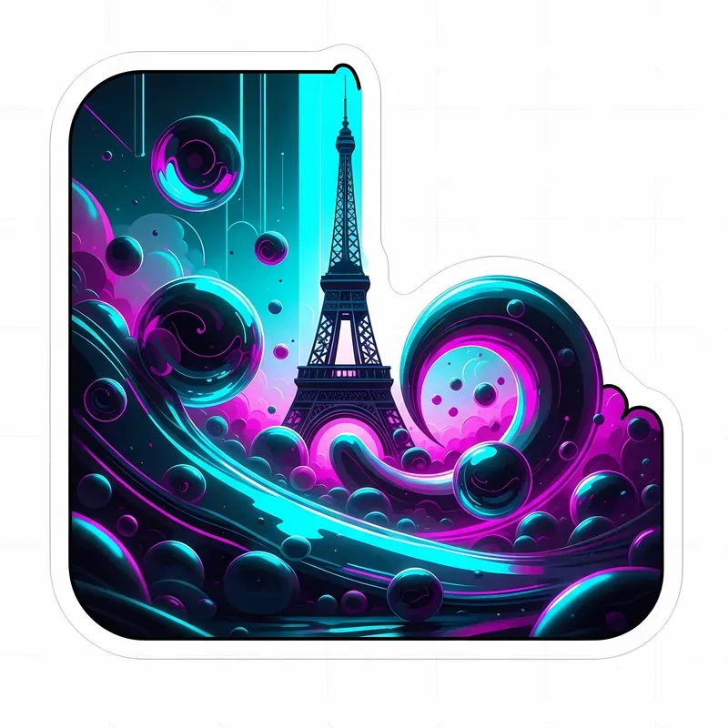 Liquidmetal Neon Sticker Art