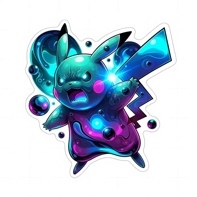 Liquidmetal Neon Sticker Art