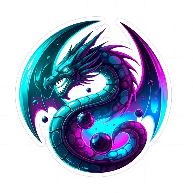Liquidmetal Neon Sticker Art