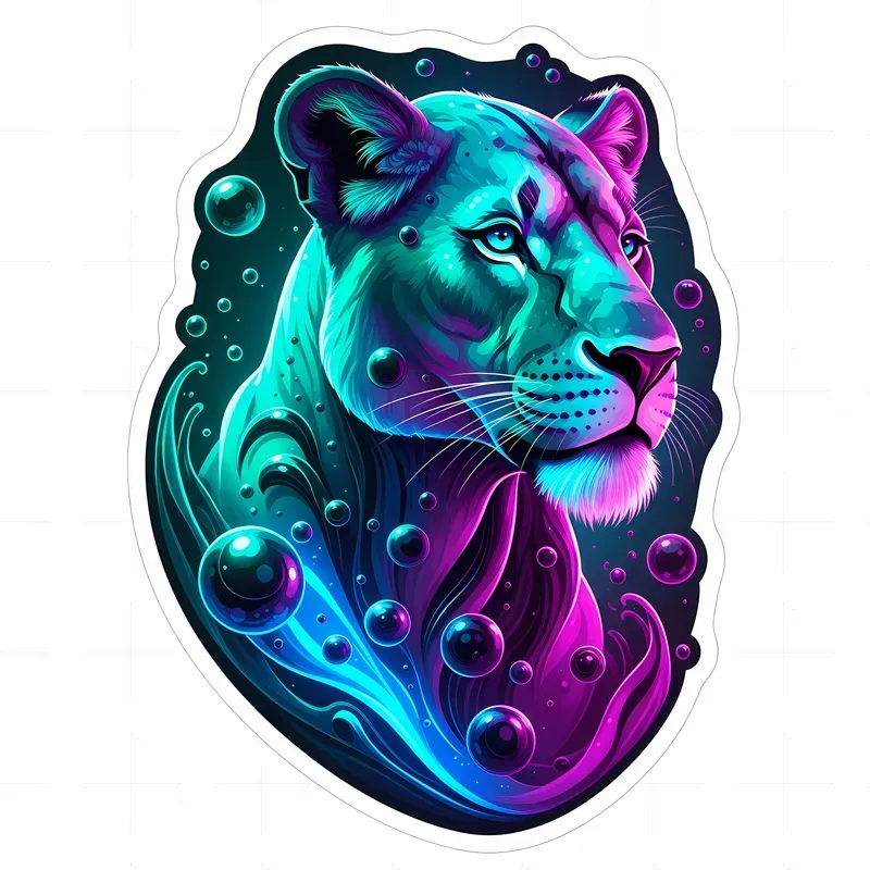 Liquidmetal Neon Sticker Art