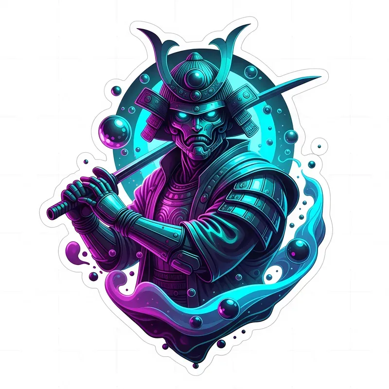 Liquidmetal Neon Sticker Art