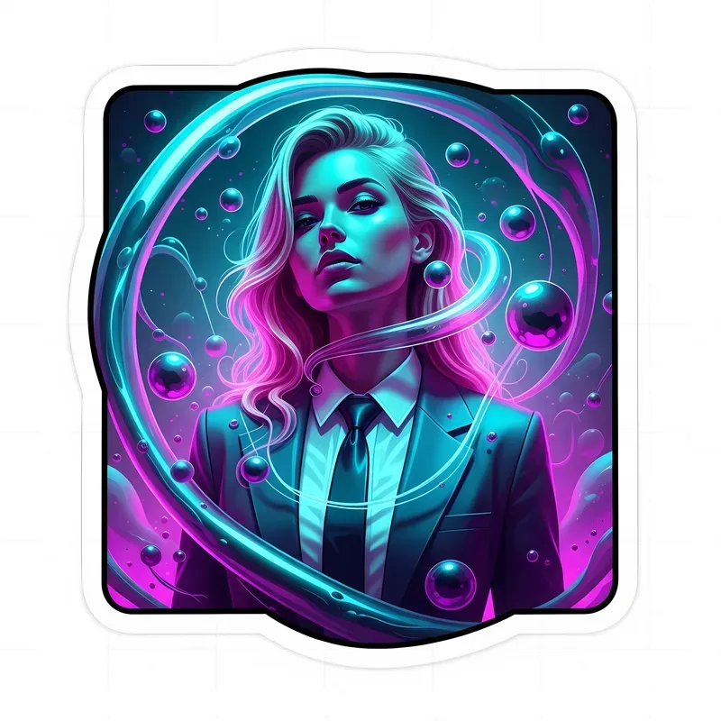 Liquidmetal Neon Sticker Art
