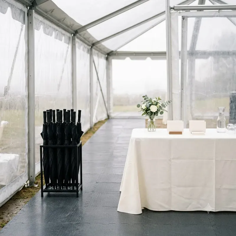 Wedding Rain Plan Setup Photo Builders