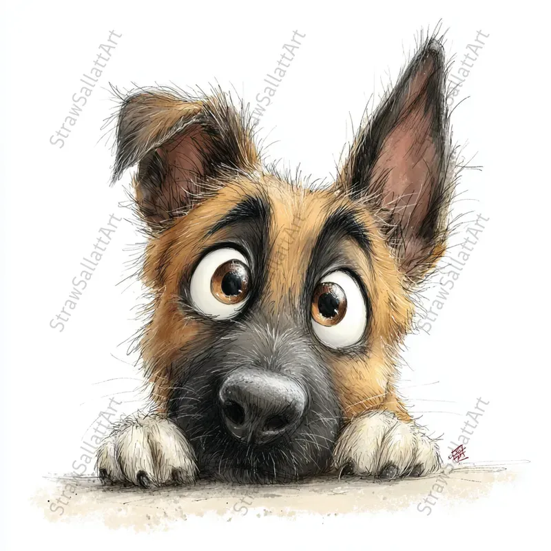 Doodle Dog Cartoon Illustration Cliparts