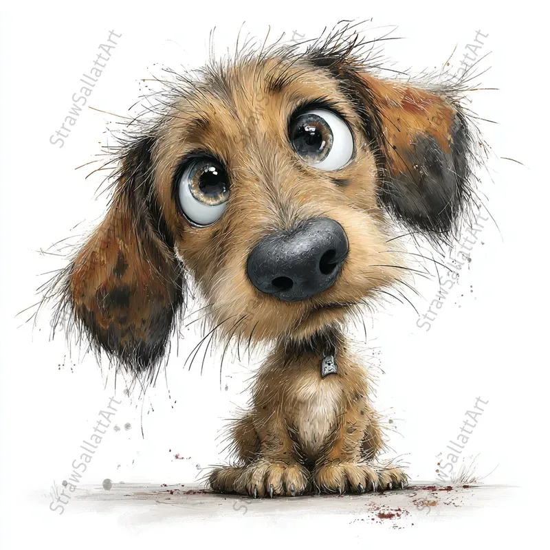Doodle Dog Cartoon Illustration Cliparts
