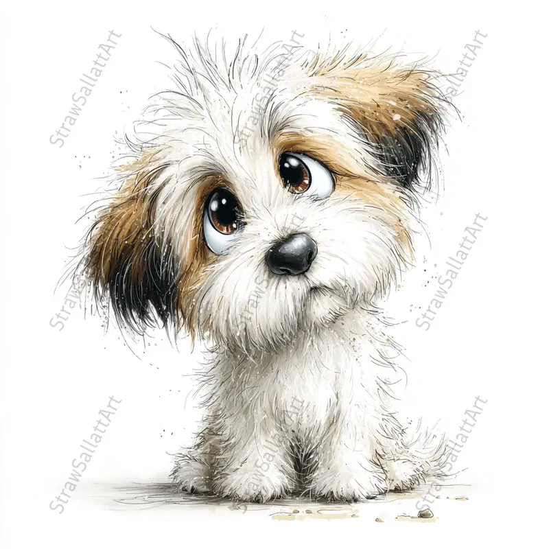 Doodle Dog Cartoon Illustration Cliparts