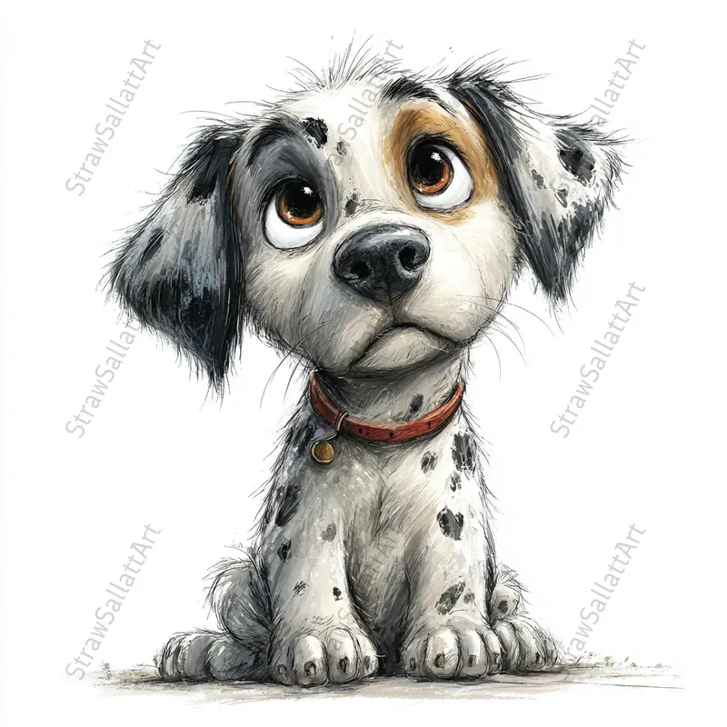 Doodle Dog Cartoon Illustration Cliparts