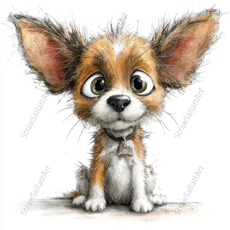 Doodle Dog Cartoon Illustration Cliparts
